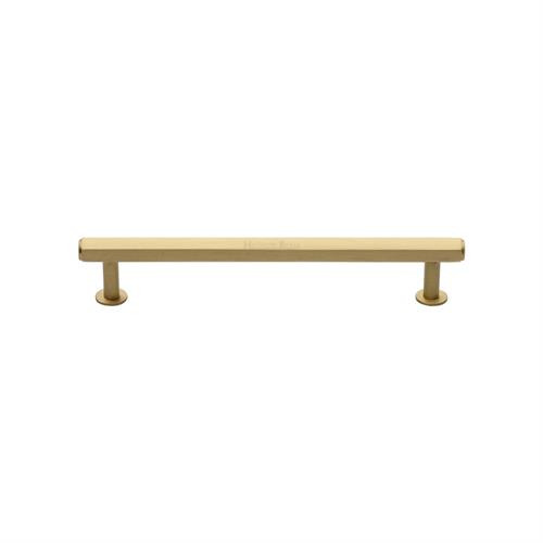 M Marcus Heritage Brass Hexagon Design Cabinet Pull with Rose 128mm Centre to Centre